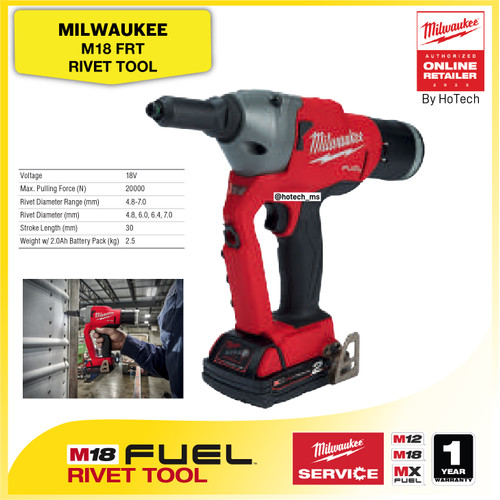 [EZM.5600499] MILWAUKEE M18 FRT-0X0 | Mesin Pengencang Rivet |Paku Rivet (Unit Only)