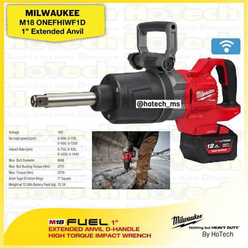 [EZM.5600500] MILWAUKEE M18 ONEFHIWF1D | 18V Torque Impact Wrench 1" | Unit Only