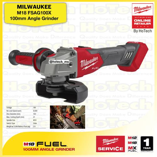 [EZM.5600505] MILWAUKEE M18 FSAG100X | Gerinda 18V | Mesin Gerinda (Unit Only)
