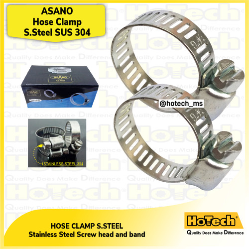 [EZM.5600535] ASANO Hose Clamp Size 2-1/4" S.Steel SUS 304 Box | Klemp selang Stainlees