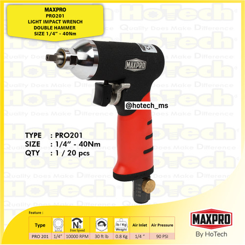 [EZM.5600548] Impact Wrench Double Hammer | Impact Tool Pro 201 Size 1/4" | Maxpro