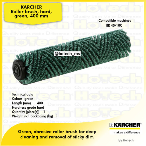 [EZM.5600560] Karcher Roller Brush, Hard, Green, 400 mm | SCRUBBER DRIER BR 40/10 C