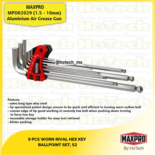 [EZM.5600561] Kunci L Baut | 9 Pcs Worn Rival Hex Key Ballpoint