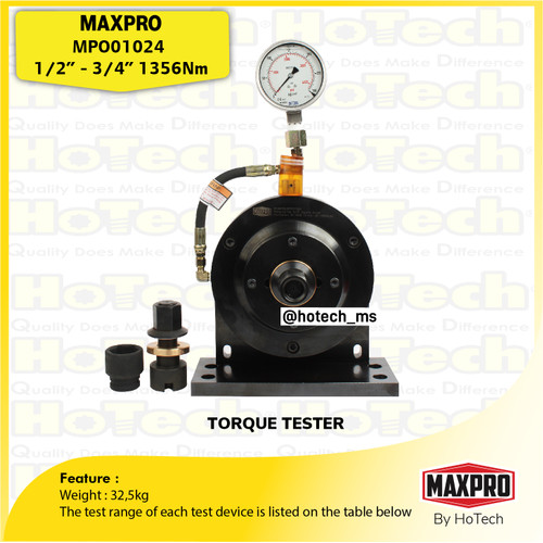 [EZM.5600563] Torque Tester Size 1/2" - 3/4" 1356Nm | Pengukur Torsi