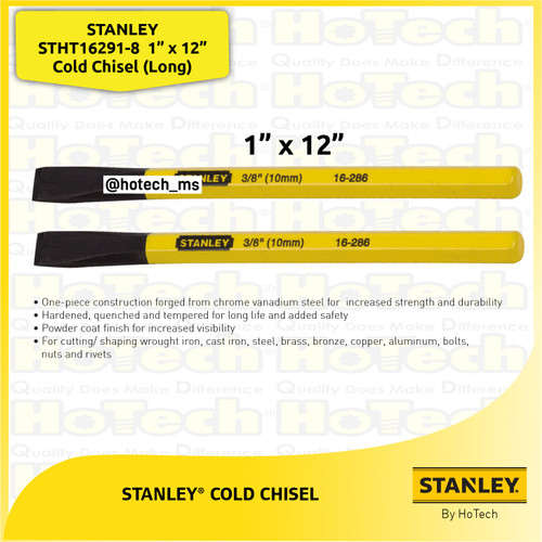 [EZM.5600564] STANLEY STHT16291-8  1” x 12” Cold Chisel (Long) | Pahat