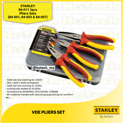 [EZM.5600568] STANLEY 84-011 3pcs Pliers Sets (84-001, 84-003 & 84-007) | Tang