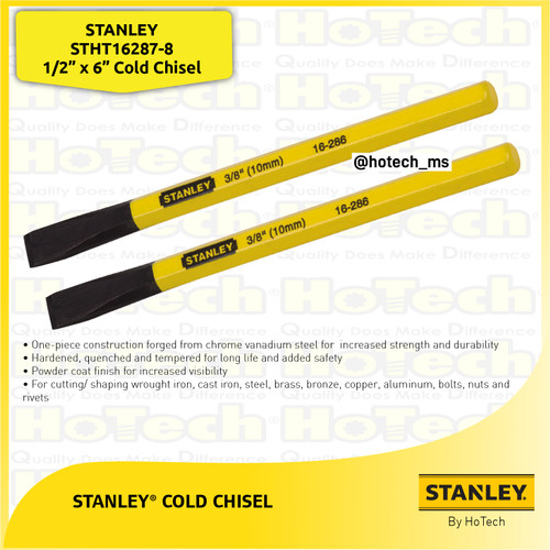 [EZM.5600572] STANLEY STHT16287-8 1/2” x 6” Cold Chisel | Pahat