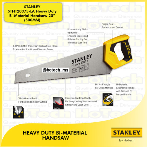 [EZM.5600575] STANLEY | STHT20375-LA Heavy Duty Bi-Material Handsaw 20” | Gergaji