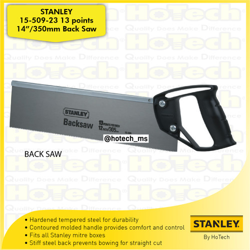 [EZM.5600577] STANLEY | 15-509-23 13 points 14”/350mm Back Saw | Gergaji Tangan