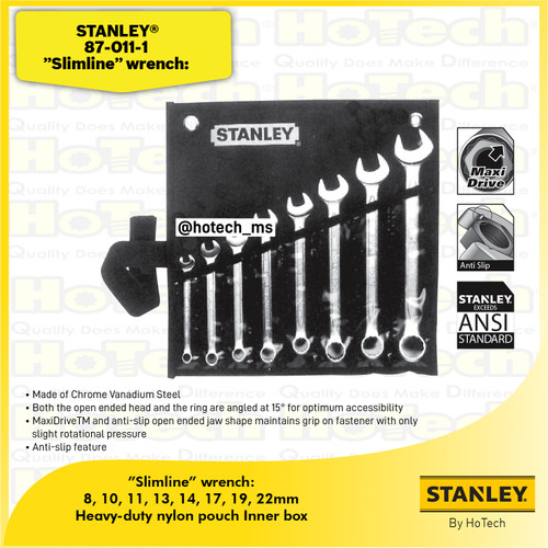 [EZM.5600581] STANLEY |87-011-1 Combinantion Wrench 8 Pcs CWE | Kunci Pas