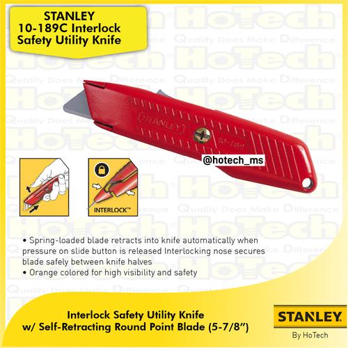 [EZM.5600588] STANLEY | Cutter 10-189C Interlock Safety Utility Knife | Pisau Interlock