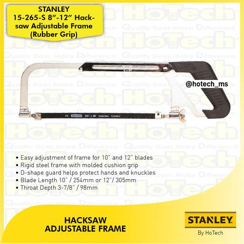 [EZM.5600589] STANLEY | 15-265-S 8”-12” Hacksaw (Rubber Grip) | Gergaji Tangan
