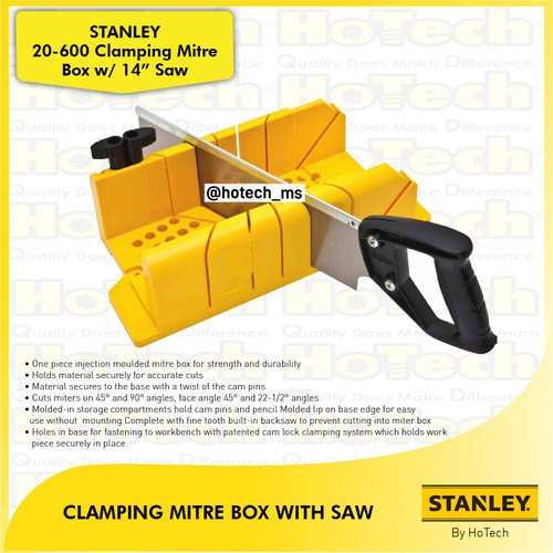 [EZM.5600592] STANLEY | 20-600 Clamping Mitre Box w/ 14” Saw | Gergaji Tangan