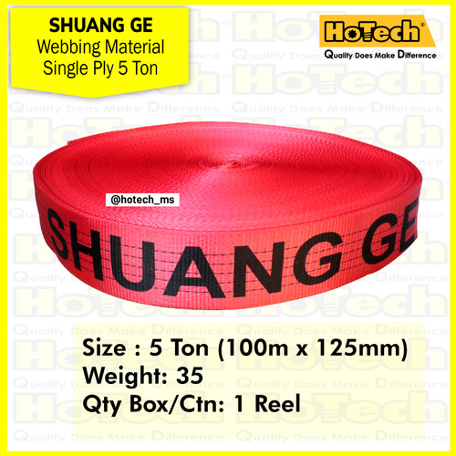 [EZM.5600600] SHUANG GE Webbing Material Single Ply 5 Ton 100m | Tali Ikat Industri