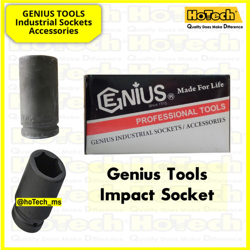 [EZM.5600608] Impact Socket 6PT 1" Sq size 46 mm | Genius | Mata Sok Impact Pendek