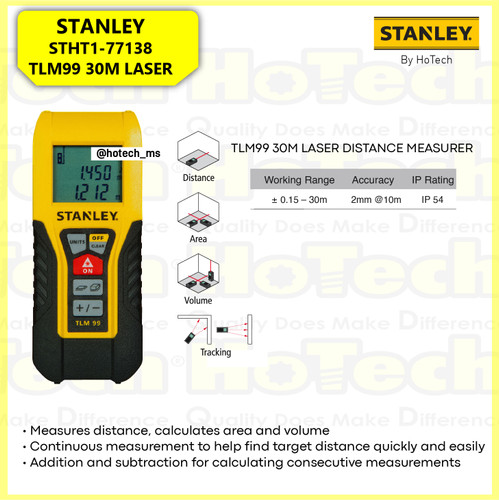 [EZM.5600629] STANLEY STHT1-77138 TLM99 30M LASER | PENGUKUR DIMENSI