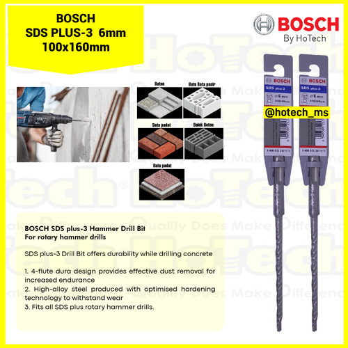 [EZM.5600631] Mata Bor Beton BOSCH SDS Plus-3 6mm | size 6 x 100 x 160 mm