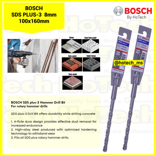[EZM.5600632] Mata Bor Beton BOSCH SDS Plus-3 8mm | size 8 x 100 x 160 mm