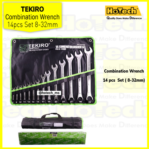 [EZM.5600636] Combination Wrench Set 8-32mm 14 Pcs | Tekiro | Kunci Ring Pas Set