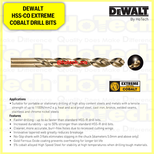 [EZM.5600650] DEWALT | DT5538-QZ HSS Cobalt Metal Drill Bit| Mata Bor