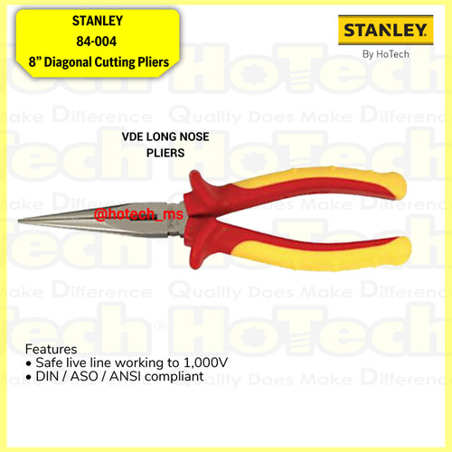 [EZM.5600655] STANLEY|84-006 7" VDE Long Nose Pliers|Tang Potong