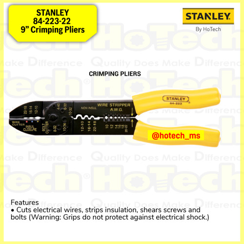 [EZM.5600656] STANLEY|84-223-22 9” Crimping Pliers|Tang Crimping