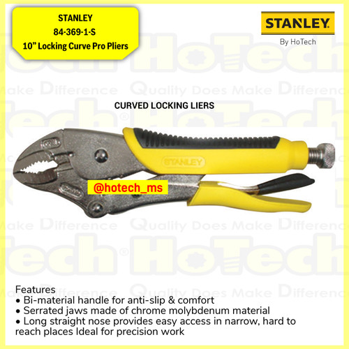 [EZM.5600657] STANLEY|84-369-1-S 10” Locking Curve Pro Pliers|Tang Pengunci