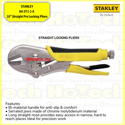 [EZM.5600658] STANLEY|84-371-1-S 10” Straight Pro Locking Pliers|Tang Pengunci