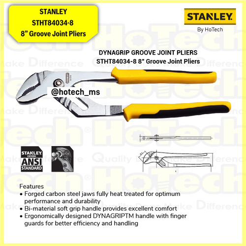 [EZM.5600659] STANLEY|STHT84034-8 8” Groove Joint Pliers|Tang Lidah