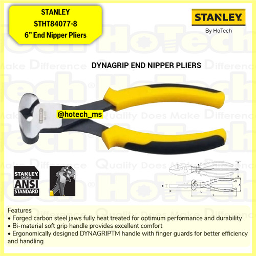 [EZM.5600661] STANLEY|STHT84077-8 6” End Nipper Pliers|Tang Potong