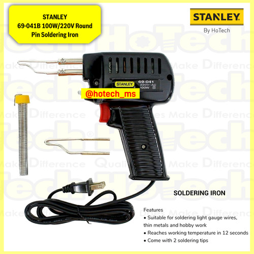 [EZM.5600683] STANLEY|69-041B 100W/220V Round Pin Soldering Iron| Solder