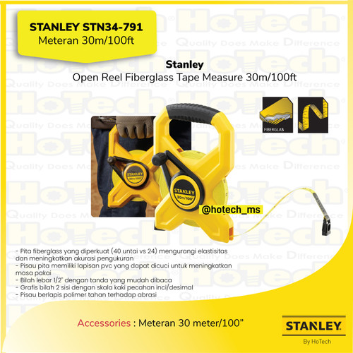 [EZM.5600685] STANLEY|STHT34791-8 30m |100’ Open Reel Fiberglass Blade |Meteran