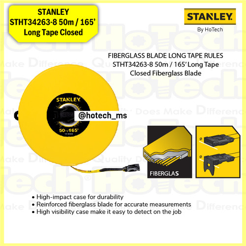 [EZM.5600686] STANLEY|STHT34263-8 50m|165' Long Tape Closed Fiberglass Blade|Meteran