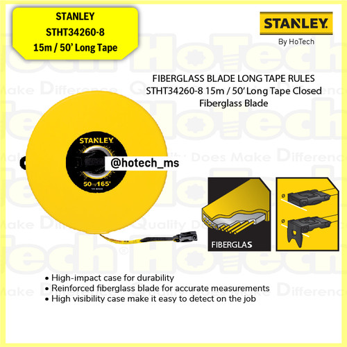[EZM.5600687] STANLEY|STHT34260-8 15m 50' Long Tape Closed Fiberglass Blade|Meteran