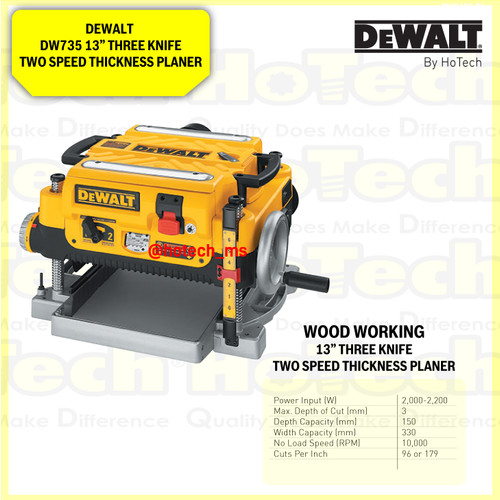 [EZM.5600696] DEWALT | DW735 | 13” THREE KNIFE, TWO SPEED THICKNESS PLANER