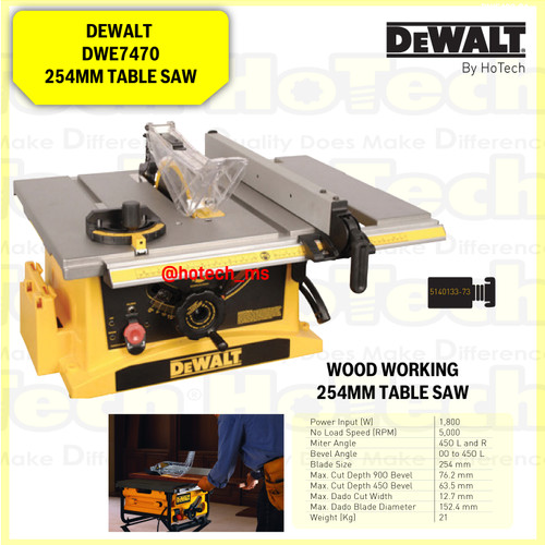 [EZM.5600697] DEWALT | DWE7470 | 254MM TABLE SAW | GERGAJI PORTABLE