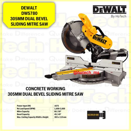 [EZM.5600700] DEWALT | DWS780 | 305MM DUAL BEVEL SLIDING MITRE SAW | GERGAJI