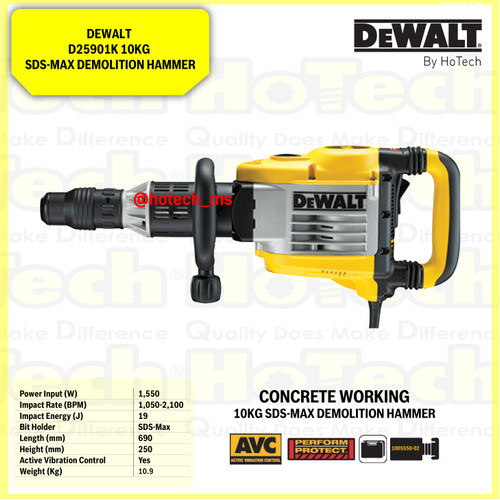 [EZM.5600702] DEWALT | D25901K | 10KG SDS-MAX DEMOLITION HAMMER | MESIN BOBOK