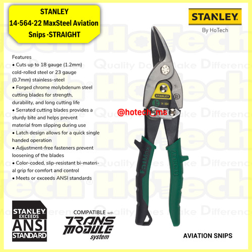 [EZM.5600711] STANLEY 14-564-22 MaxSteel Aviation Snips - RIGHT | Cutting