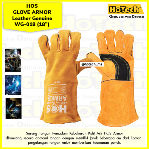 [EZM.5600713] Sarung Tangan Las 18" | HOS | Safety Welding Glove Leather Genuine 18"