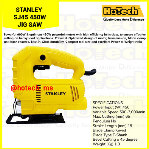 [EZM.5600727] STANLEY| 450W GERGAJI LISTRIK| SJ45 JIG SAW