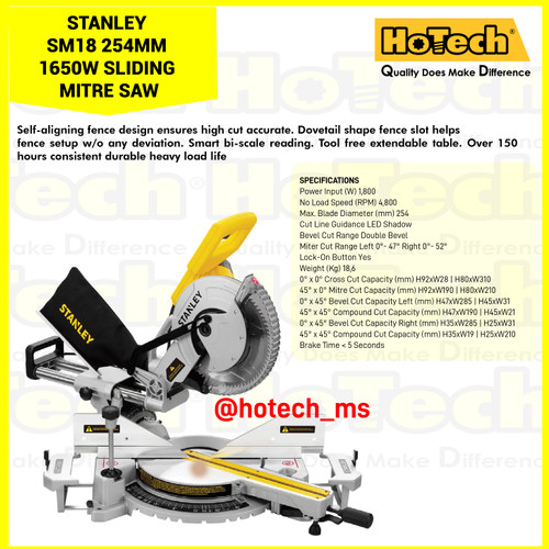 [EZM.5600729] STANLEY |SM18 SLIDING 254MM|1650W SLIDING|GERGAJI