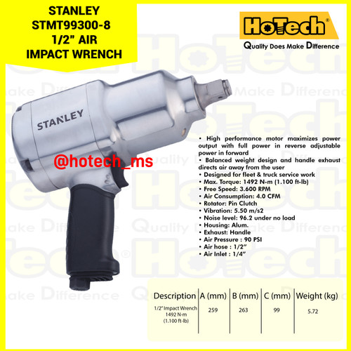 [EZM.5600733] STANLEY |STMT99300 |AIR IMPACT WRENCH 8 1/2”
