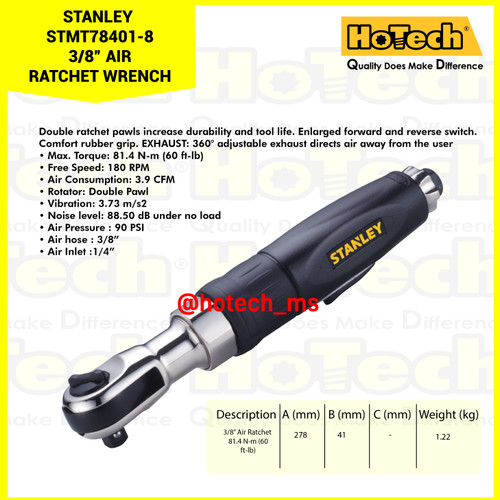 [EZM.5600734] STANLEY |STMT78401|8 3/8” AIR RATCHET WRENCH