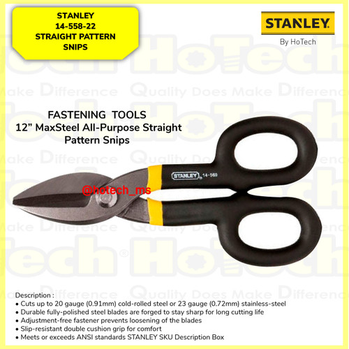 [EZM.5600752] STANLEY Cutting Tool|14-558-22 12” MaxSteel All-Purpose Straight