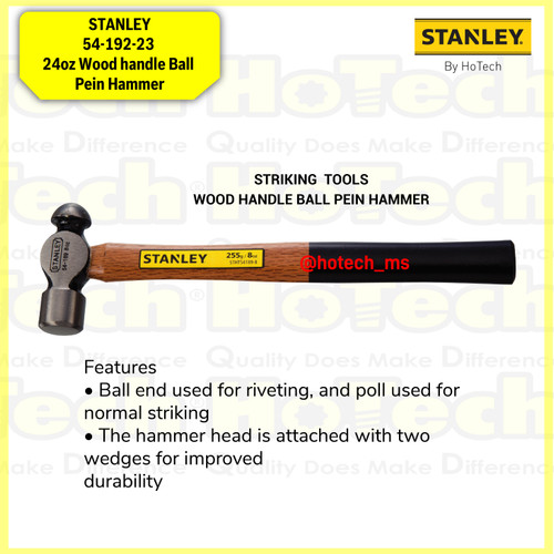 [EZM.5600768] STANLEY 54-192-23 |24oz Wood handle Ball Pein|Palu