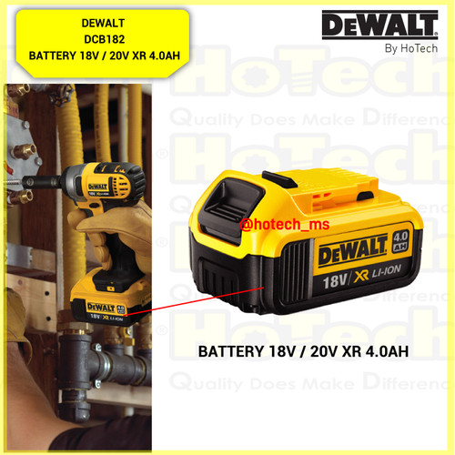 [EZM.5600775] DEWALT DCB182-B1 Dewalt Li-Ion Battery XR 18V 4.0Ah