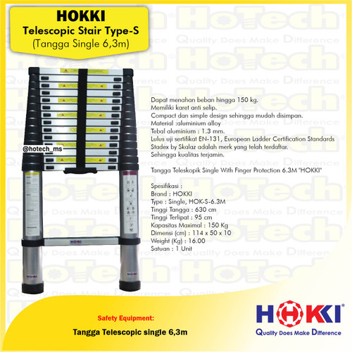 [EZM.5600794] Tangga Teleskopik With Finger Protection 6.3M | Tangga Telescopic 6.3M