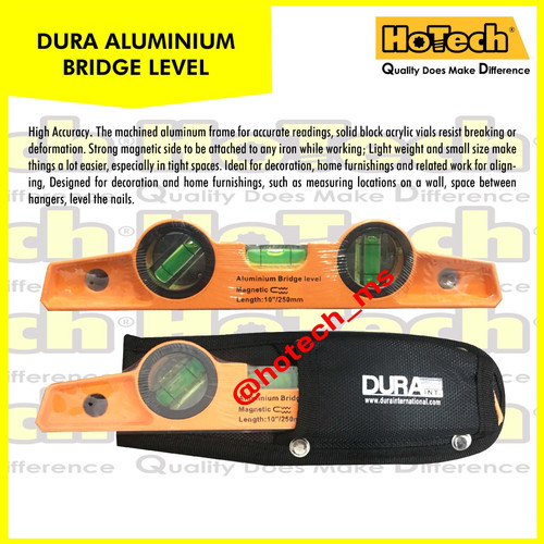 [EZM.5600796] DURA Aluminium Bridge Level Magnetic 10" ( 250 mm ) | DURA Waterpass