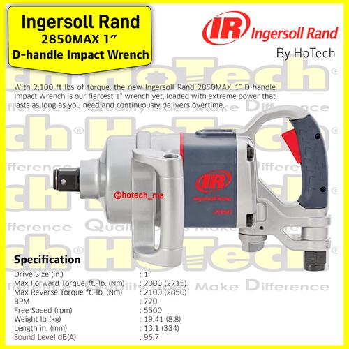 [EZM.5600818] Ingersoll Rand D-handle Impact Wrench 2850MAX | IR 2850MAX | 1" Sq Dr